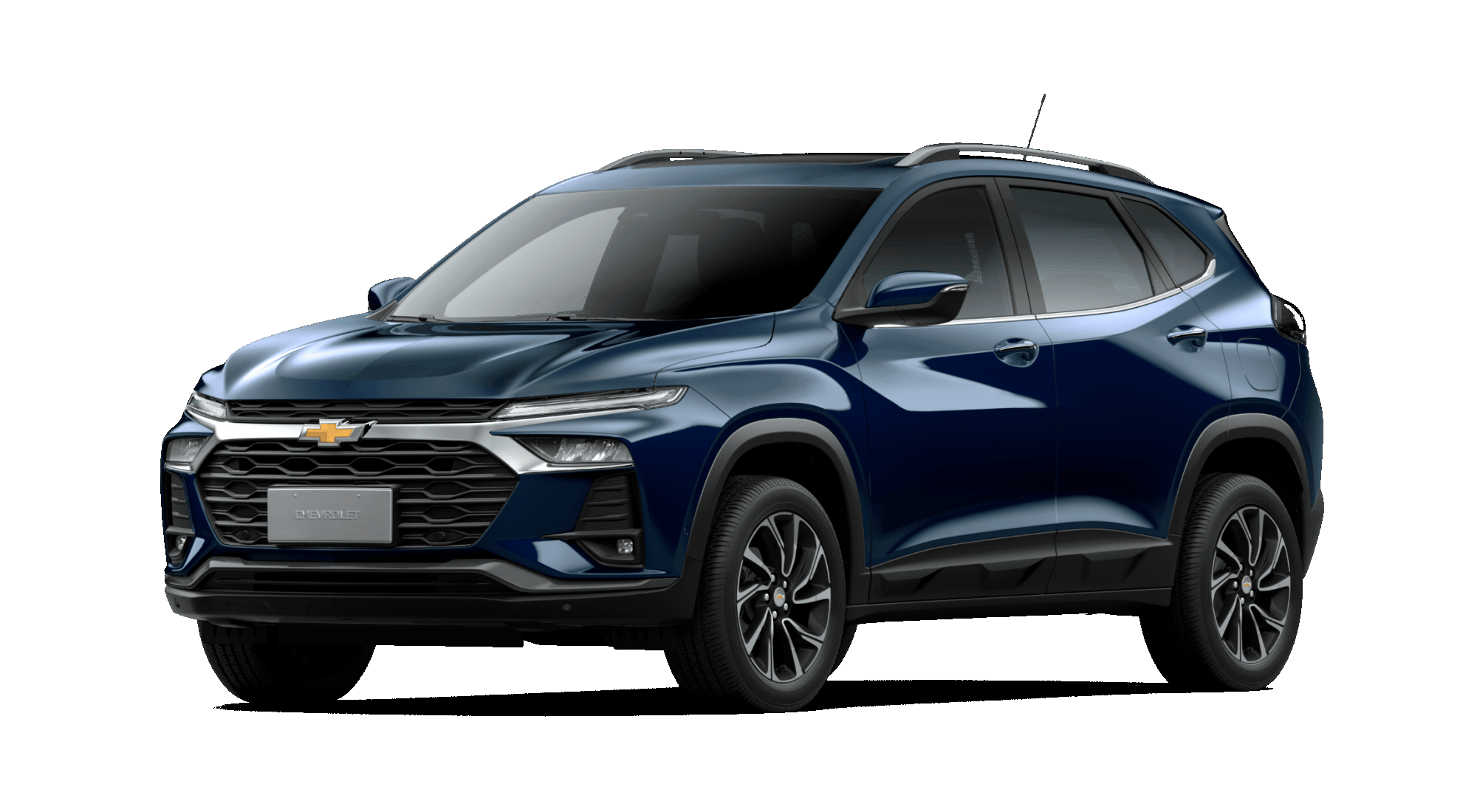 Vista lateral de Tracker Premier azul